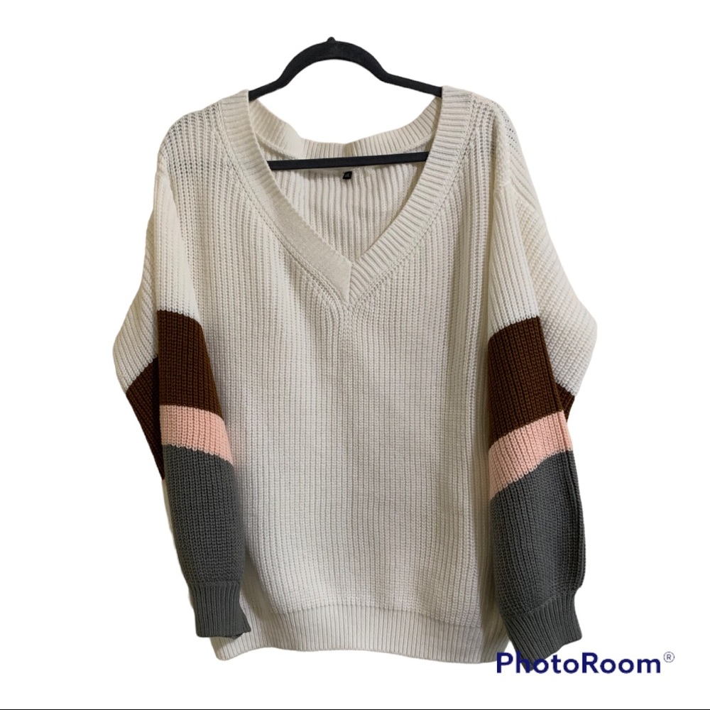 Crochet puffy sleeves sweater